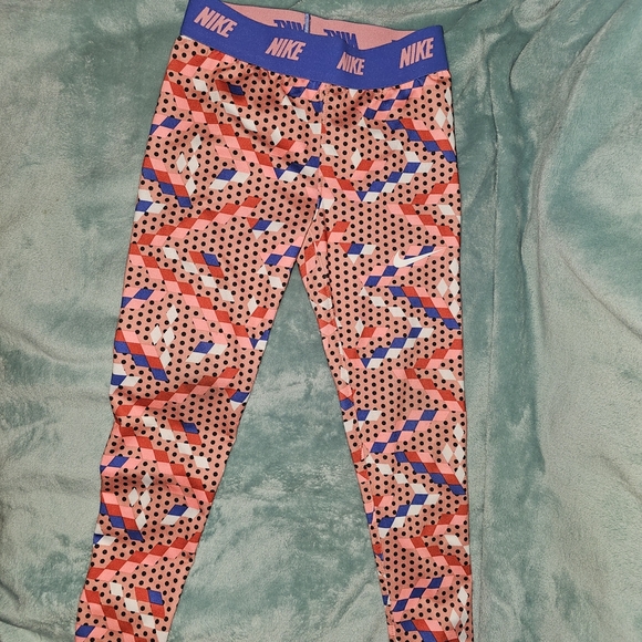 Nike Other - Nike Pink and Blue Geometric Leggings